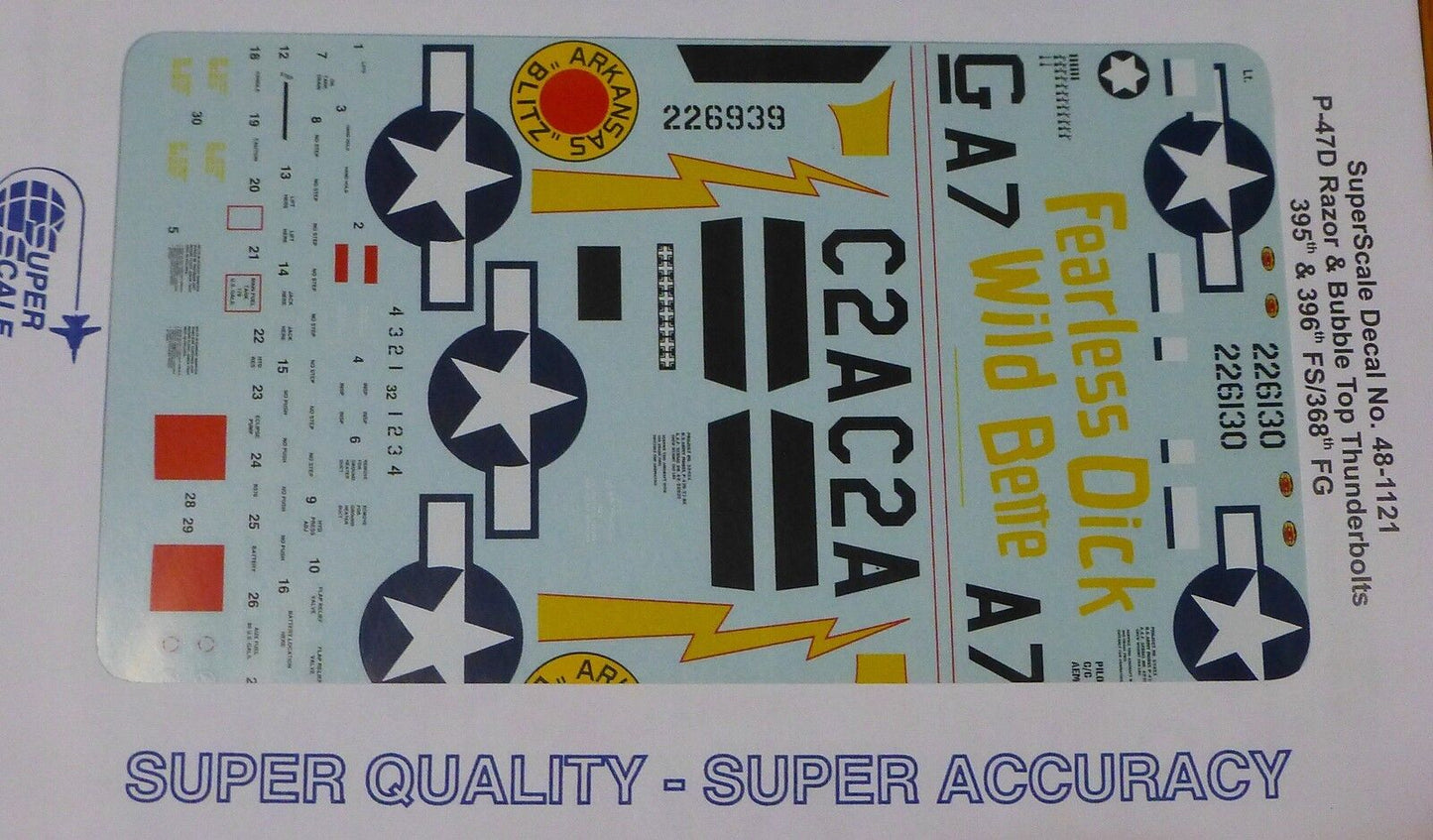 Microscale Decal 1:48 Scale #48-1121 / P-47D Razor & Bubble Top Thunderbolts,395