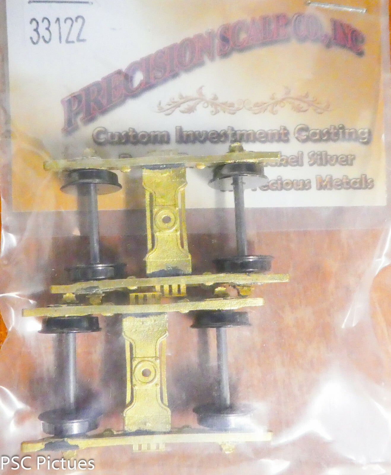 Precision Scale HO #33122 Trucks, Brass, Harriman Passenger Car, 4-Wheel (Built)