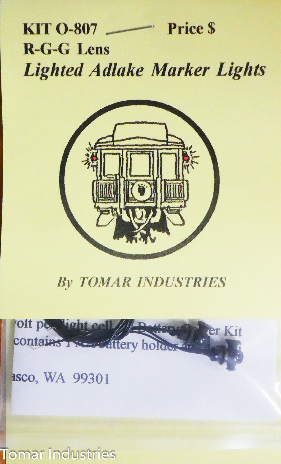 Tomar Industries O #807 Lighted Adlake Marker Lights R-G-G