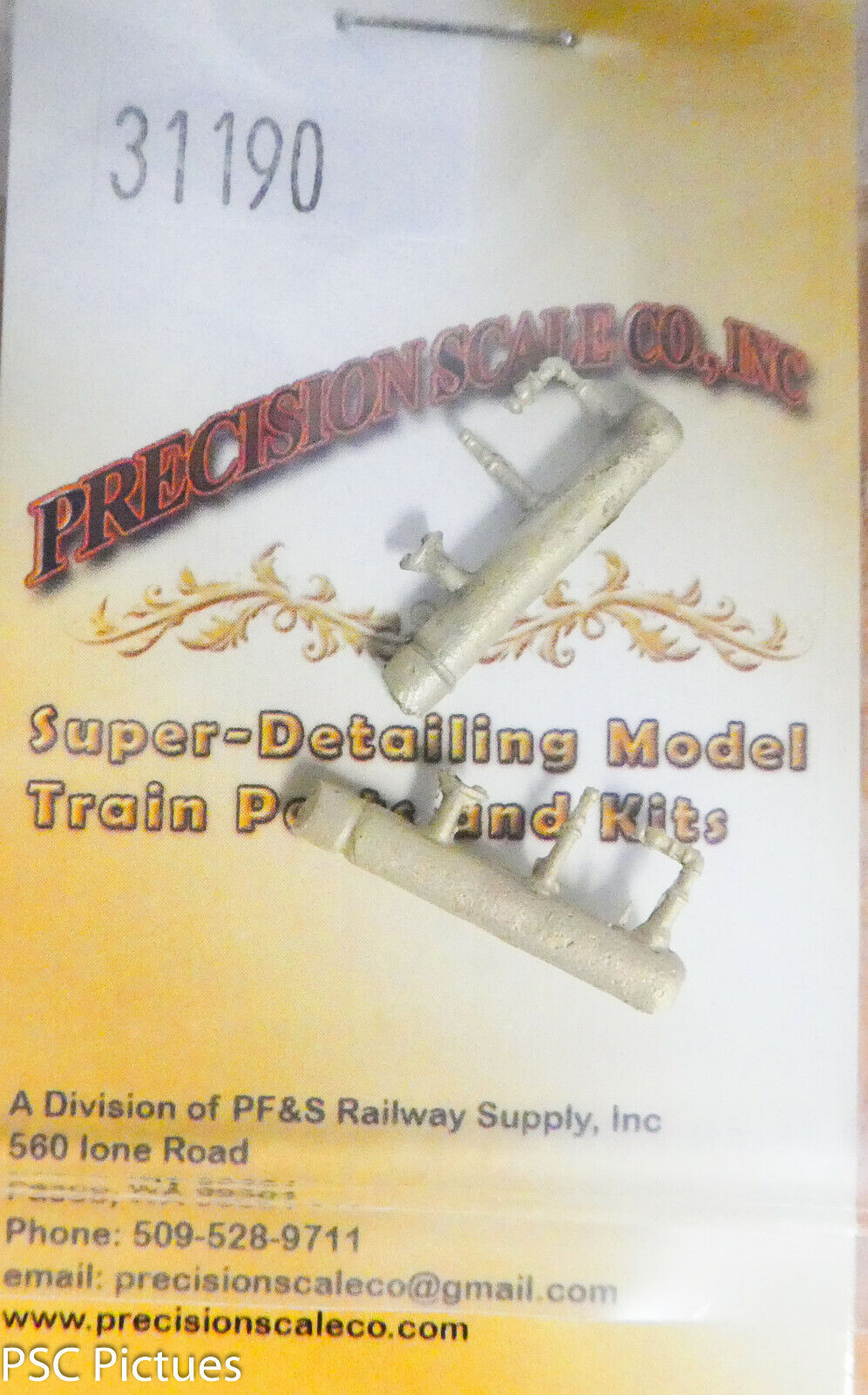 Precision Scale HO #31190 Fittings, Wabash Cylinder, (6 Brass Parts)