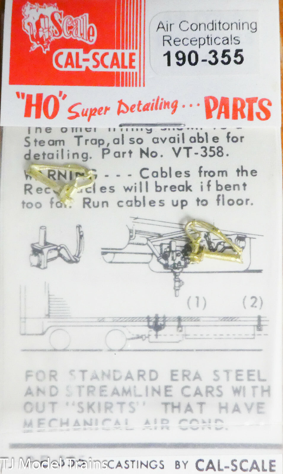 Cal-Scale HO #355 Air Conditioning Receptacles (Brass Castings) 1:87th Scale