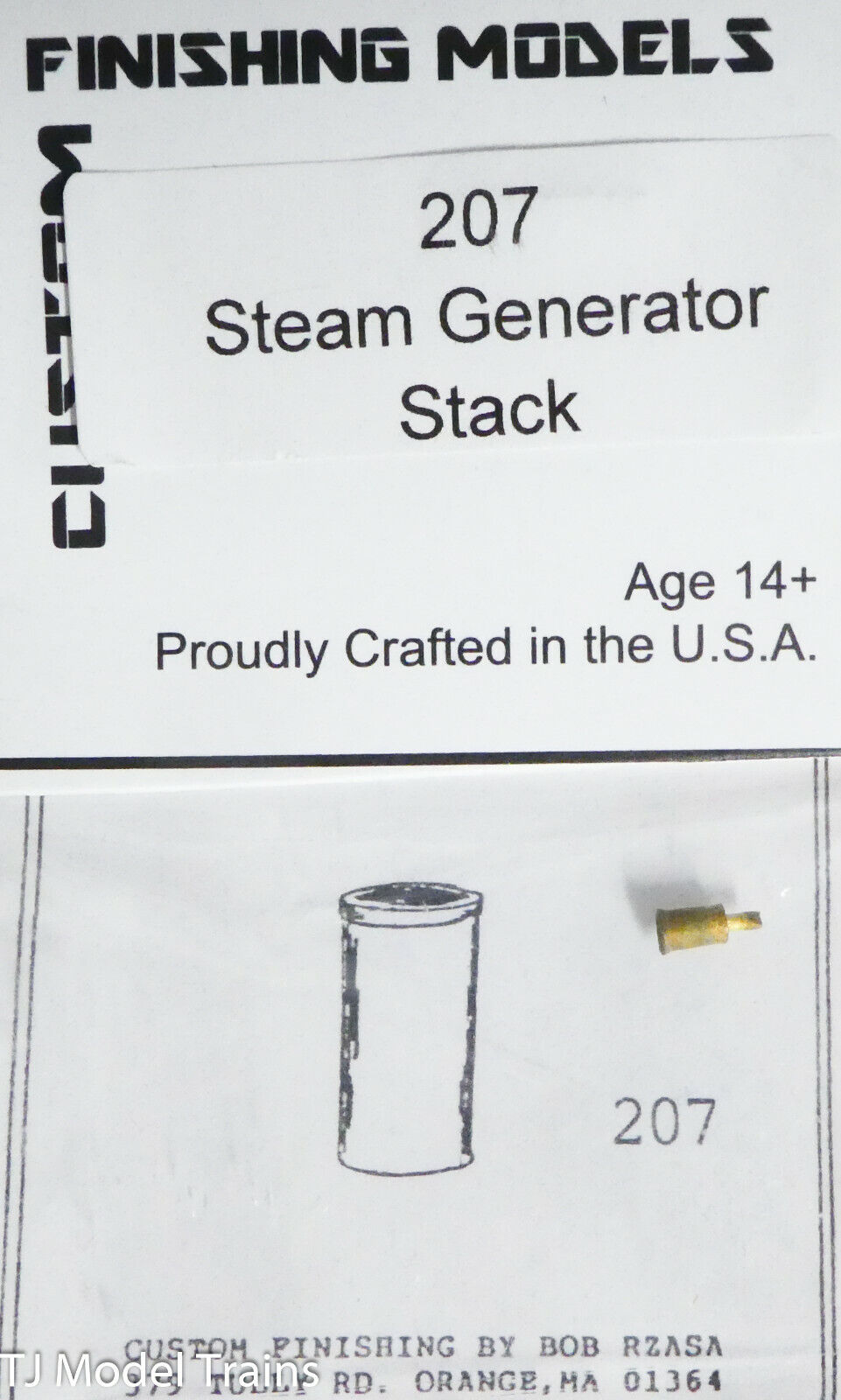 Custom Finishing Models HO #207 Steam Generator Stack (Brass Casting)