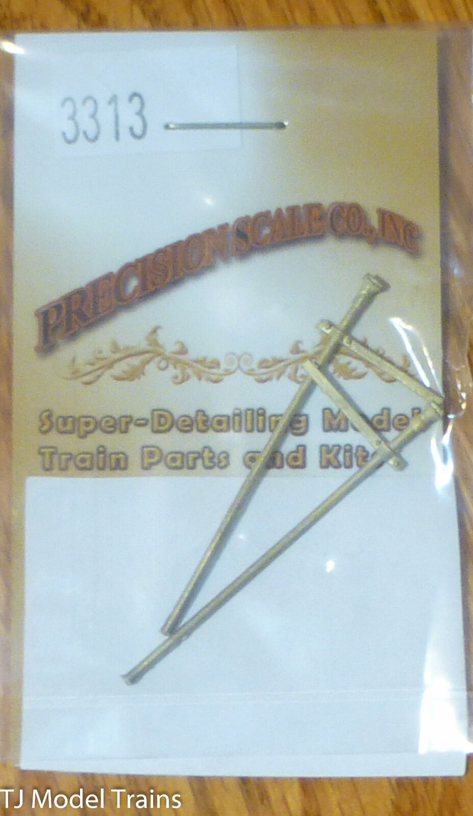 Precision Scale HO #3313 Pipe, Injector Over-Flow, w/Bracket (Brass)