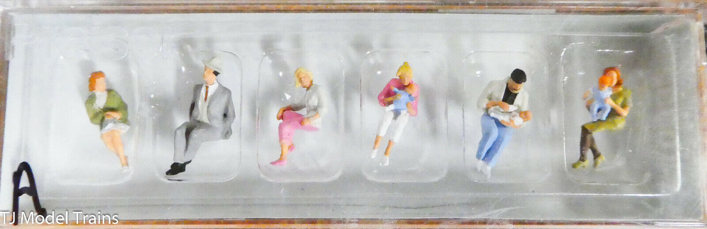 Preiser HO #10332A Pedestrians -- Seated People (Painted Figures)