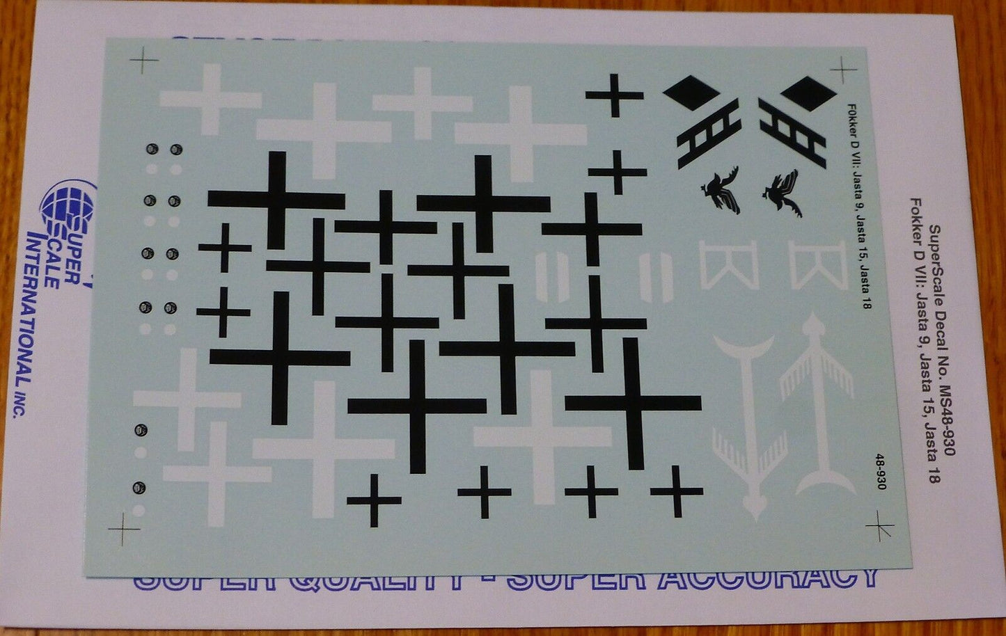 Microscale Decal 1:48 Scale #MS48-930 Fokker D VII: Jasta 9, Jasta 15, Jasta 18