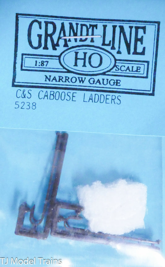 Grandt Line HO #5238 (Narrow Gauge) C&S Caboose Ladders (Plastic Parts)