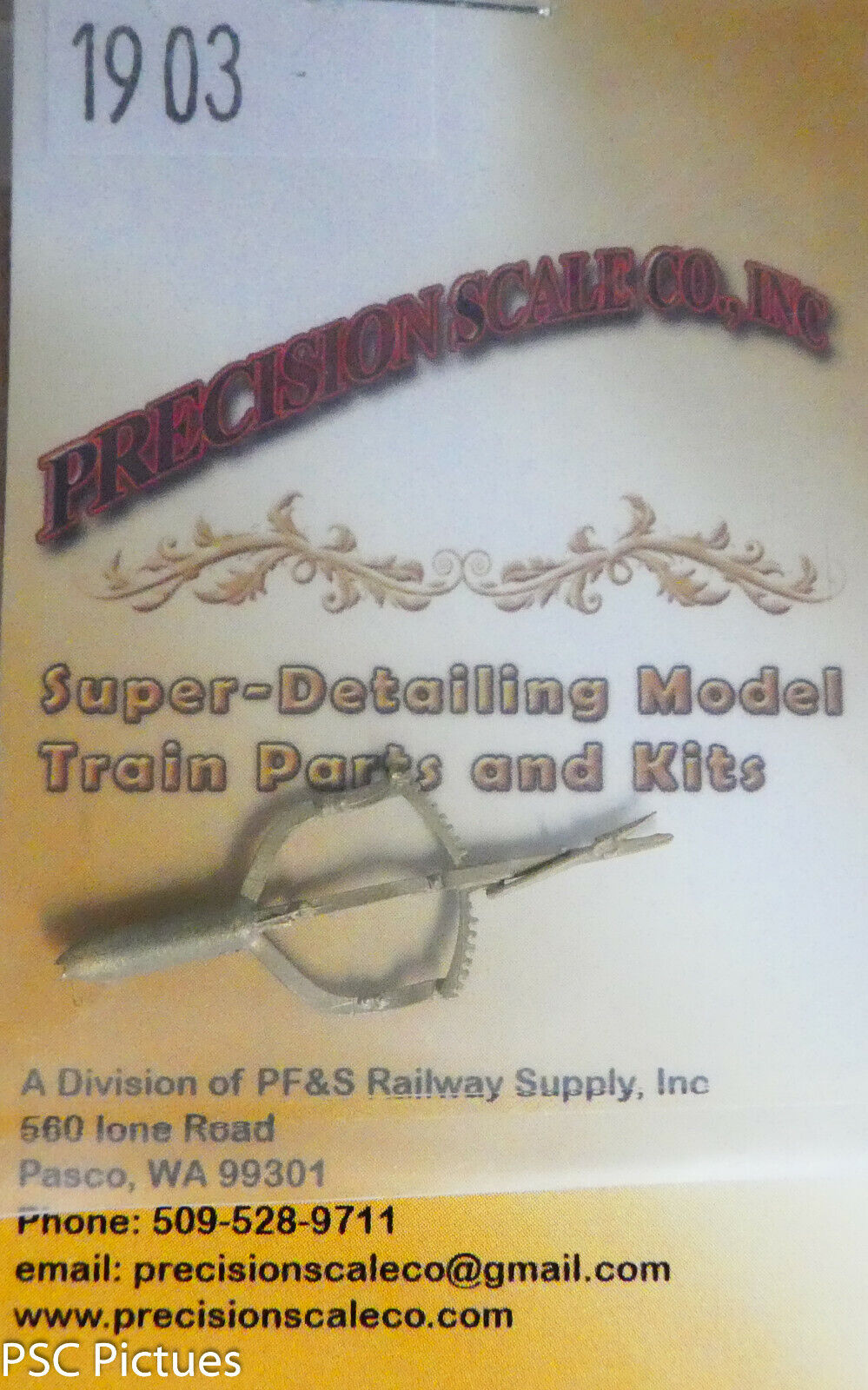 Precision Scale S #1903 Lever, Reverse, D&RGW C-16 (S Scale) Brass