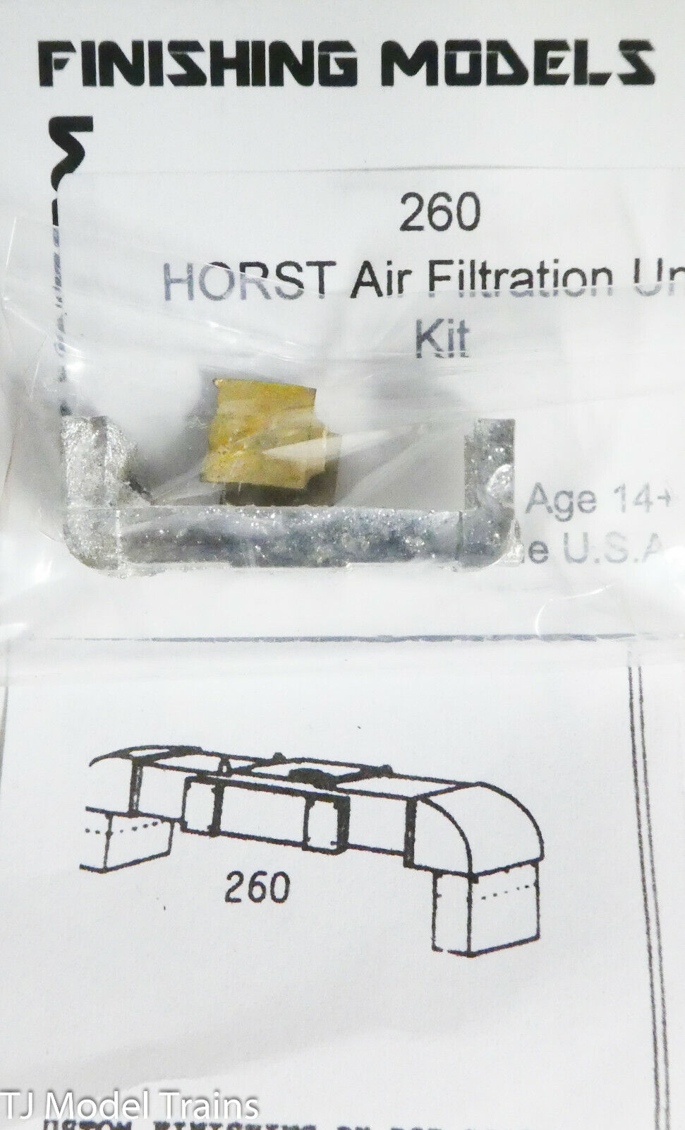 Custom Finishing Models HO #260 Air Filtration Unit -- HORST (White Metal/Brass)