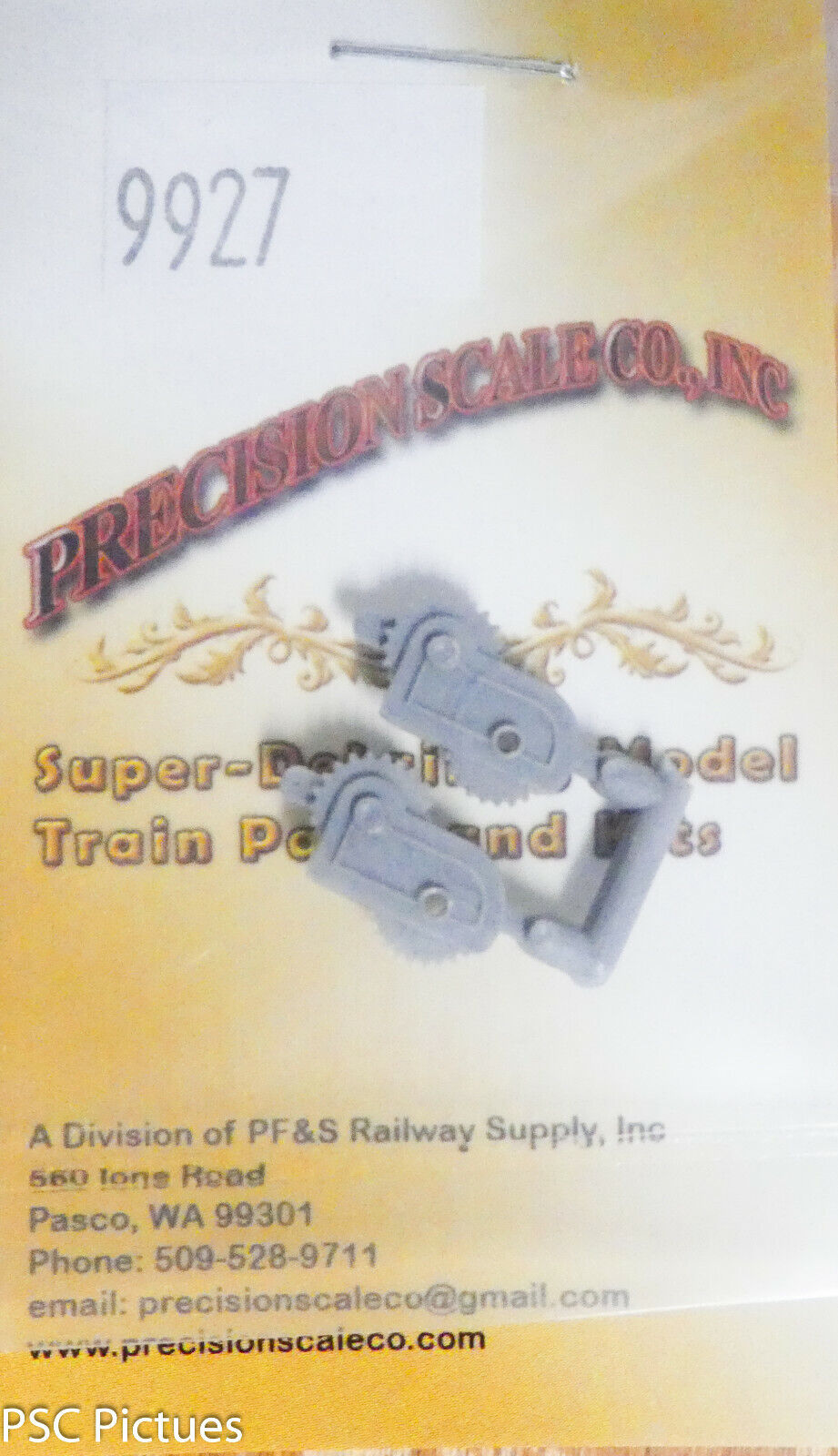 Precision Scale #9927 (3/8" Scale) Bracket (Bottom) & Gears for Boxcars & Tank