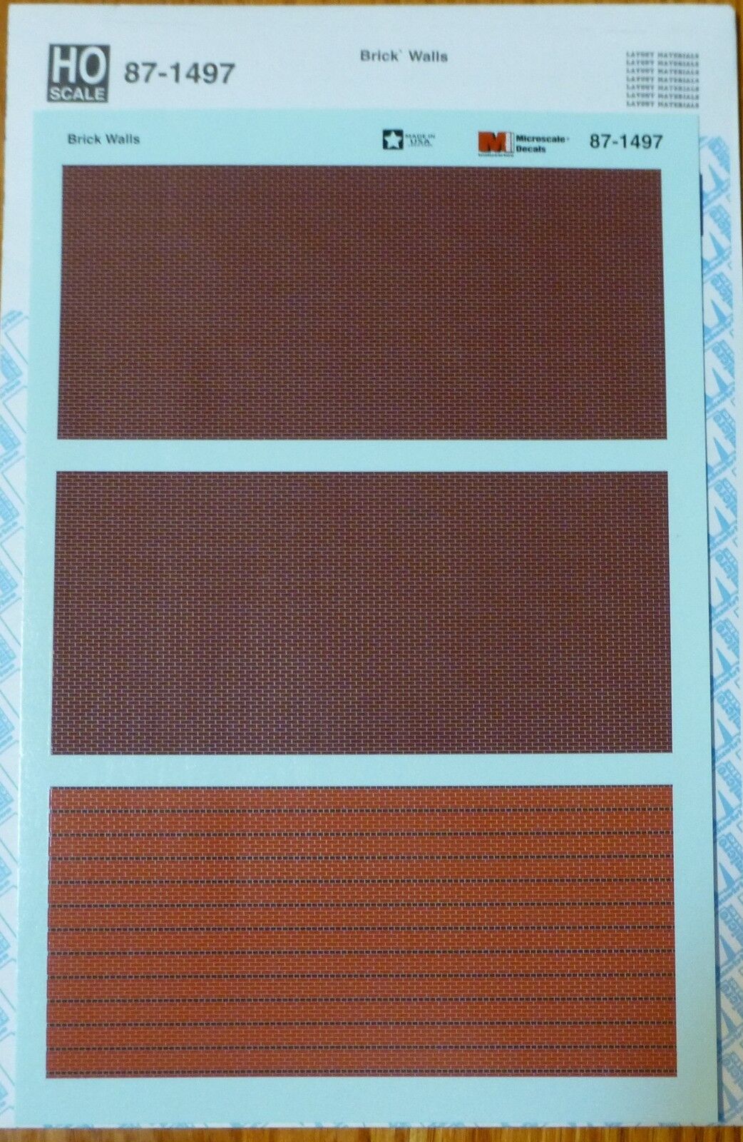 Microscale Decal HO #87-1497 Brick Walls ( Common & Strecher patterns)