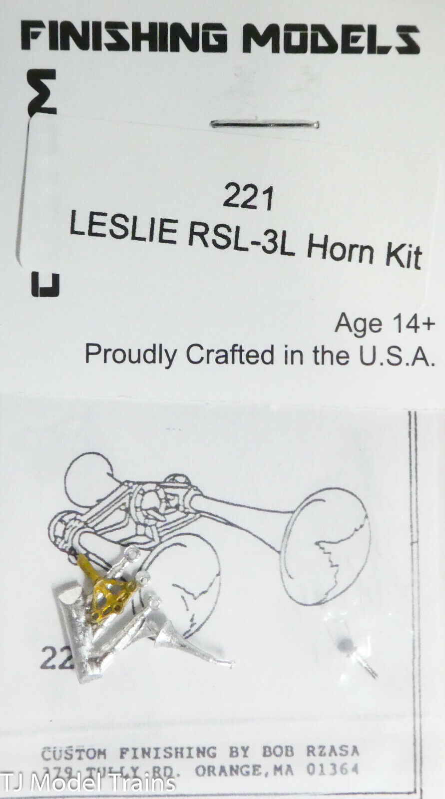 Custom Finishing Models HO #221 Leslie RSL-3L Hor Kit (White Metal/Brass) 1:87th