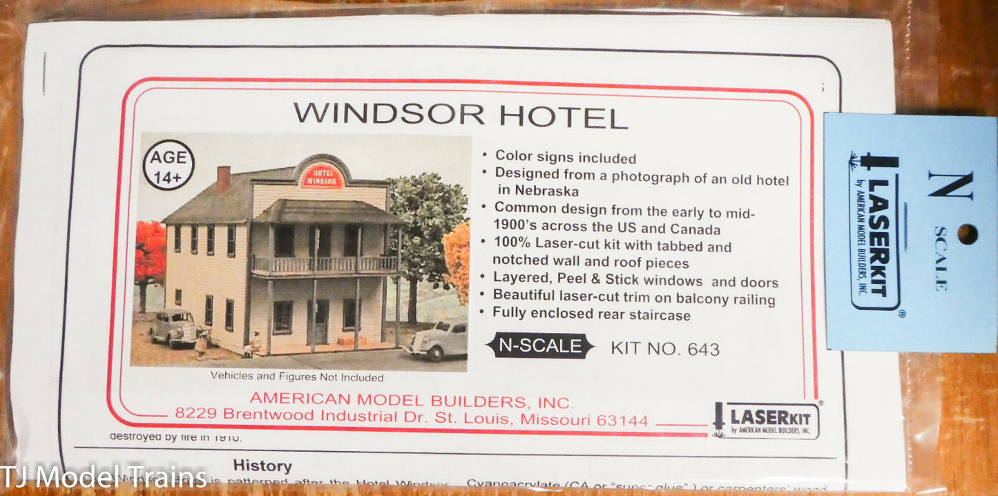 American Model Builders N #643 Wondsor Hotel (Kit) We combine Ship :)