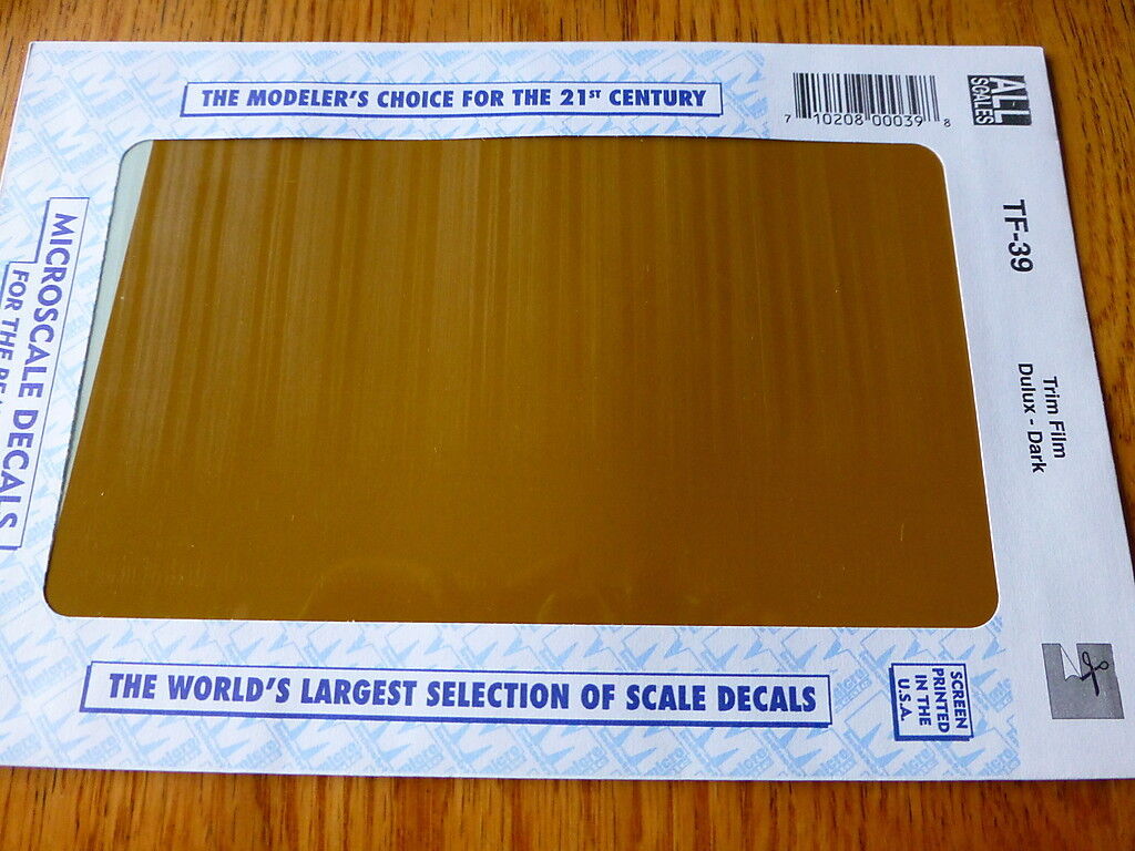 Microscale Decal #TF-39 Trim Film Dulux - Dark /sheet measures aprox. 4-1/2 x 7"