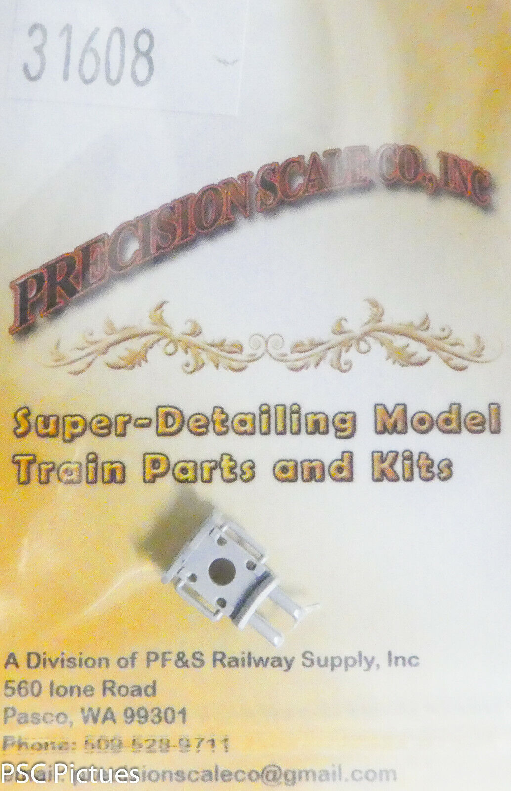 Precision Scale HO #31608 Bracket, Headlight, "Frisco" Smoke Box Door Mount (Pl