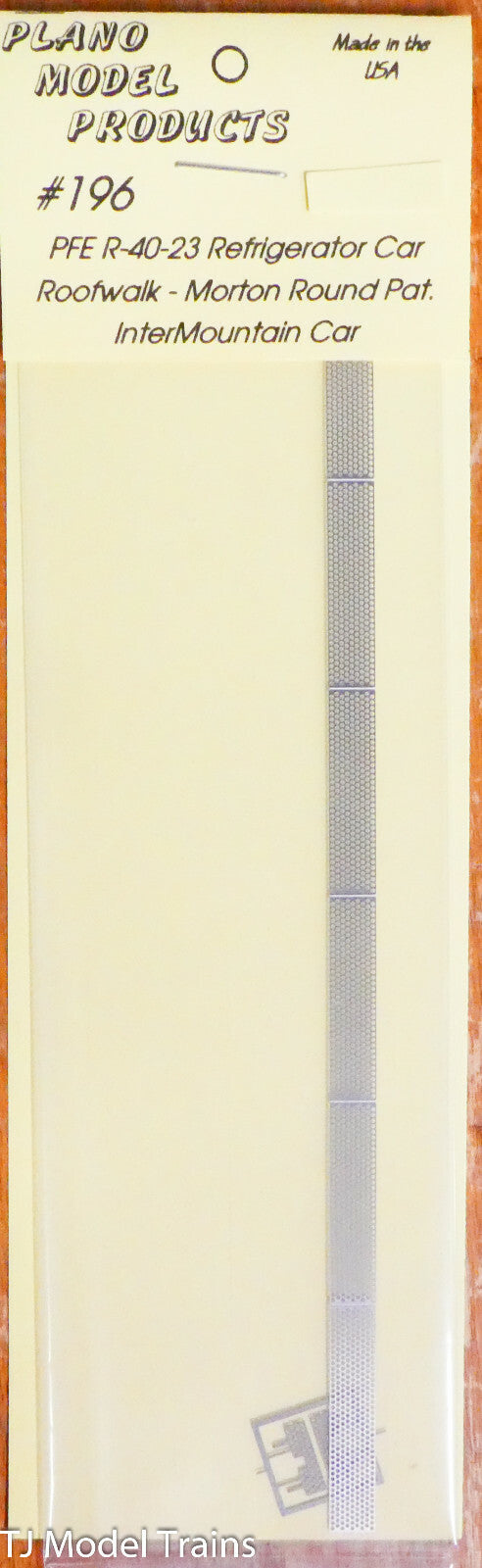 Plano Model Products HO #196 PF R-40-23 Refrig. Car Roofwalk - Morton Round Pat.