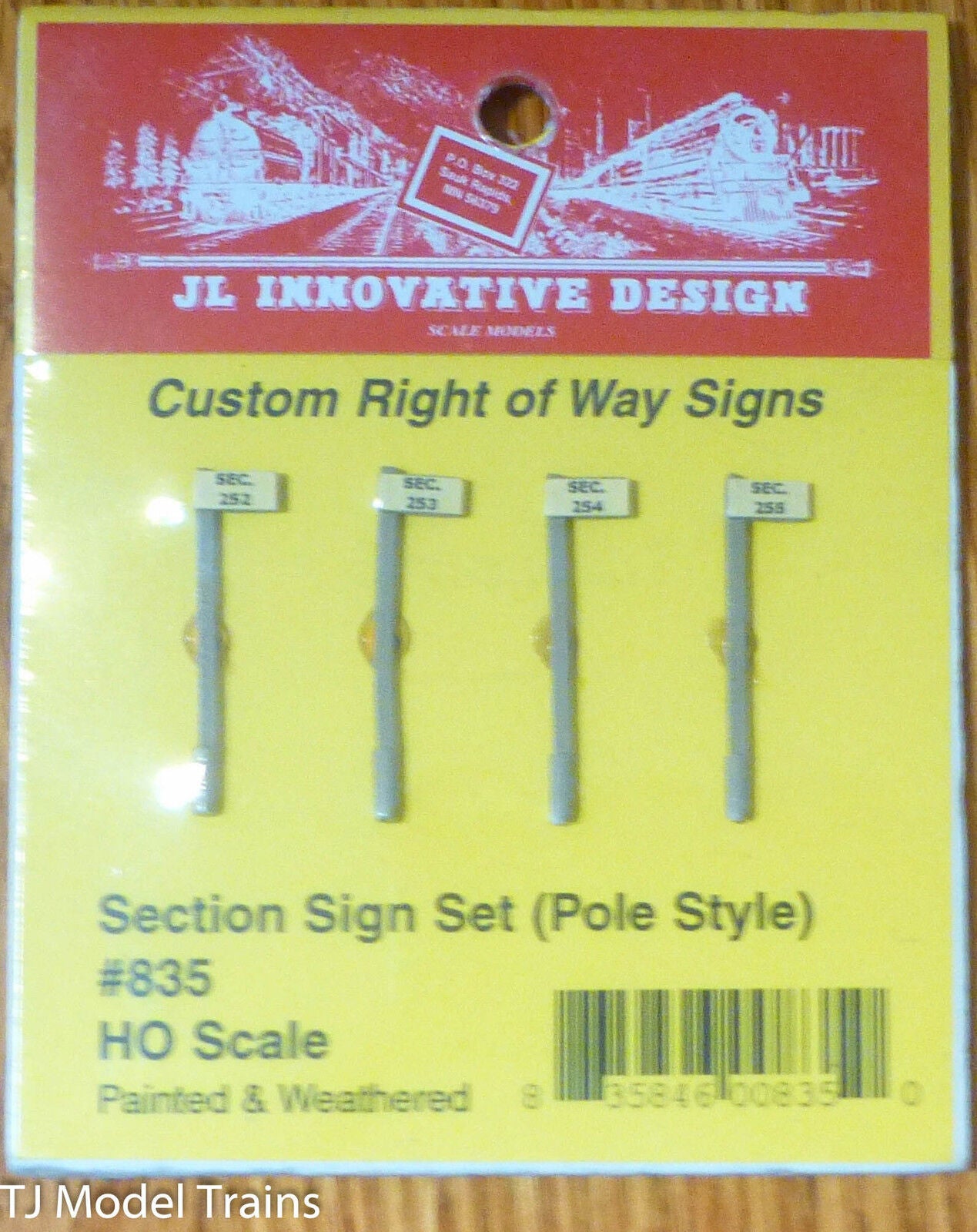 JL Innovative Design #835 Custom Railroad Right-of-Way Signs -- Section Sign Set