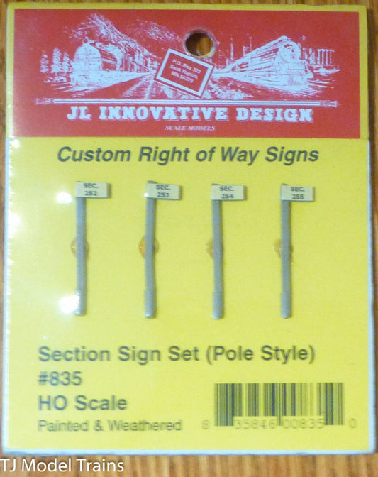 JL Innovative Design #835 Custom Railroad Right-of-Way Signs -- Section Sign Set