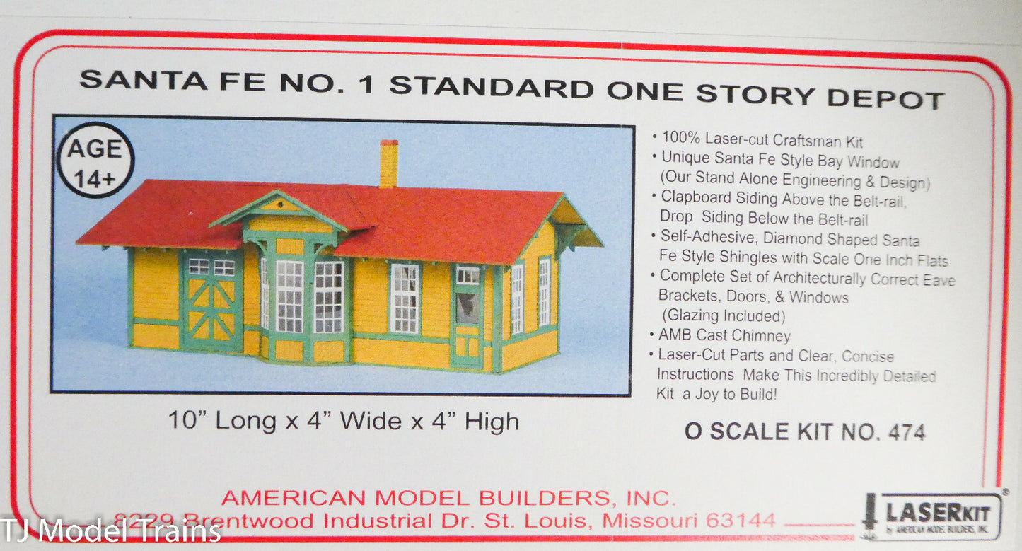 American Model Builders #474 Santa Fe NO.1 Standard One Story Depot (Laser Kit)