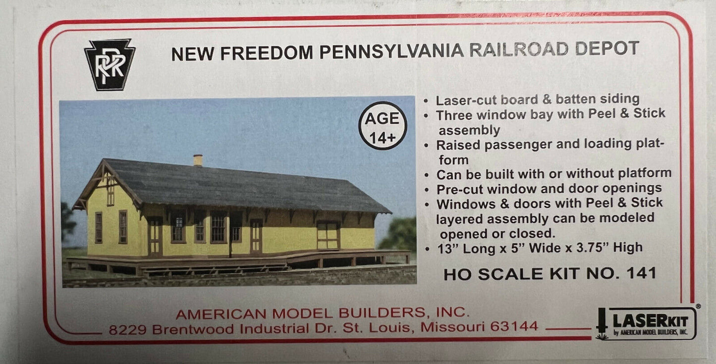 American Model Builders HO #141 New Freedom Pennsylvania RR Depot
