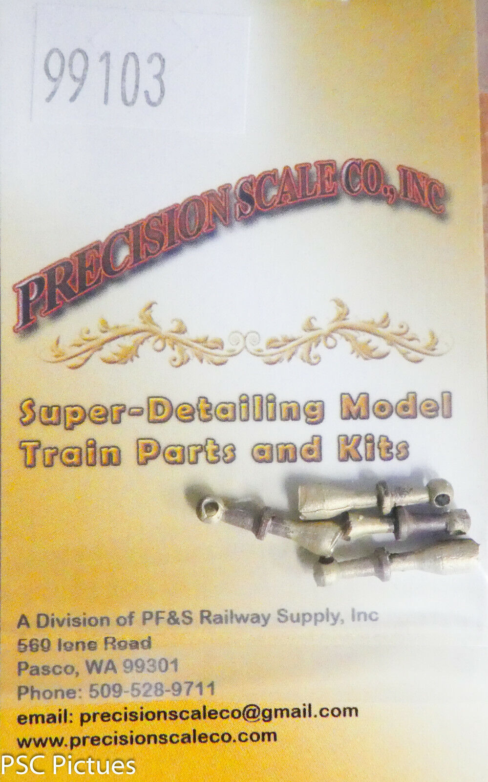 Precision Scale #99103 Handrail Posts (Brass Castings 4) Multi-Scale