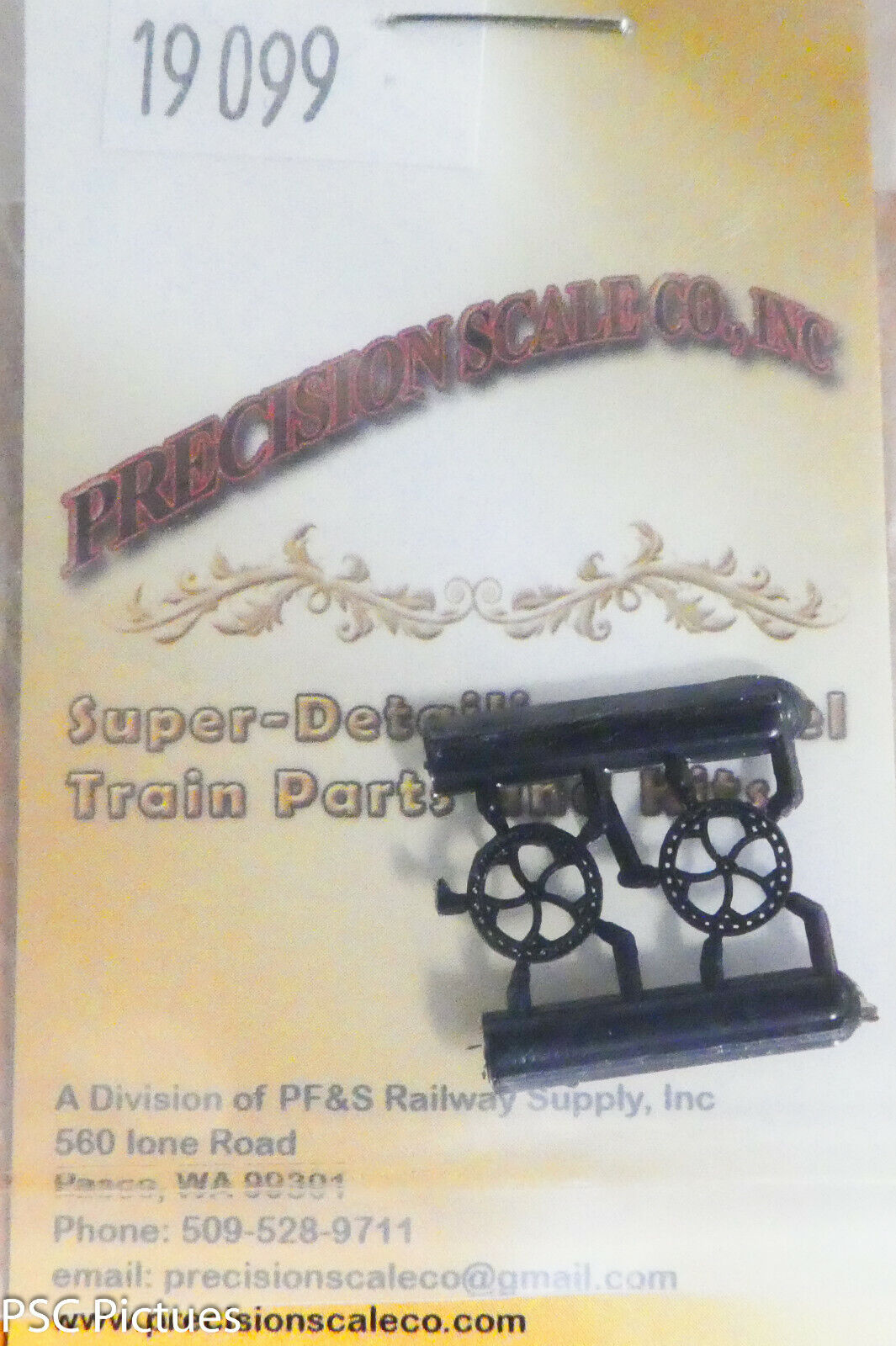 Precision Scale S #19099 Brake Wheels, 5-Spoke, D&RGW (Plastic) S Scale