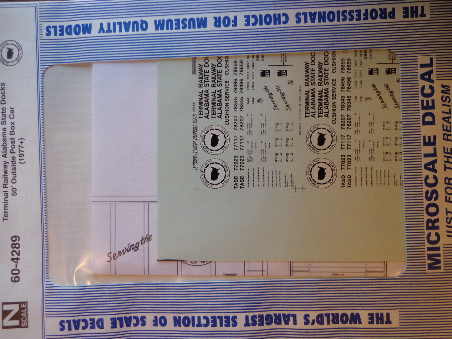 Microscale Decal N #60-4289 TASD Box Car - Single Door - Outside Post - 50' (19