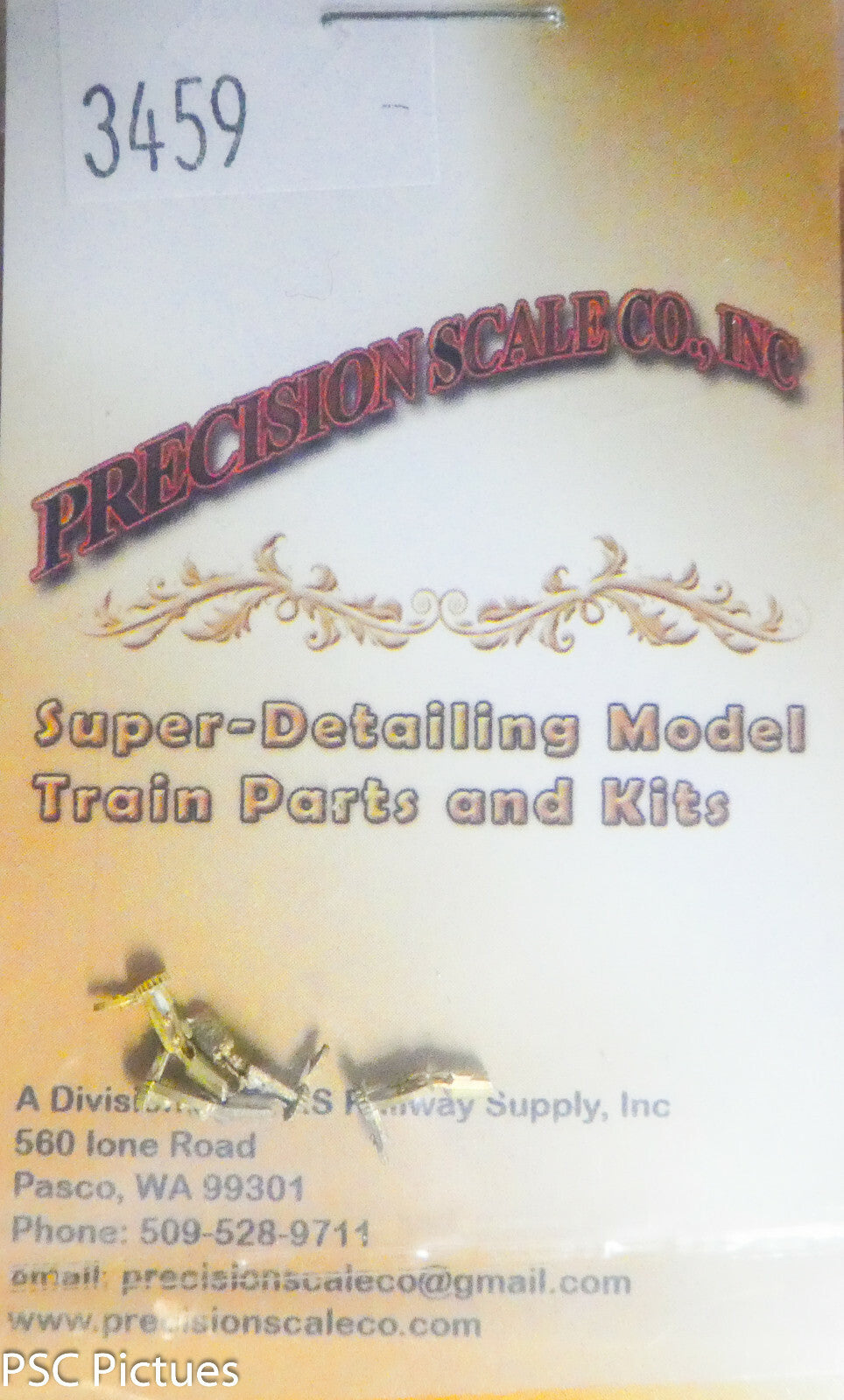 Precision Scale HO #3459 Brackets, Upper Brake Staff, Freight #2 (Brass)