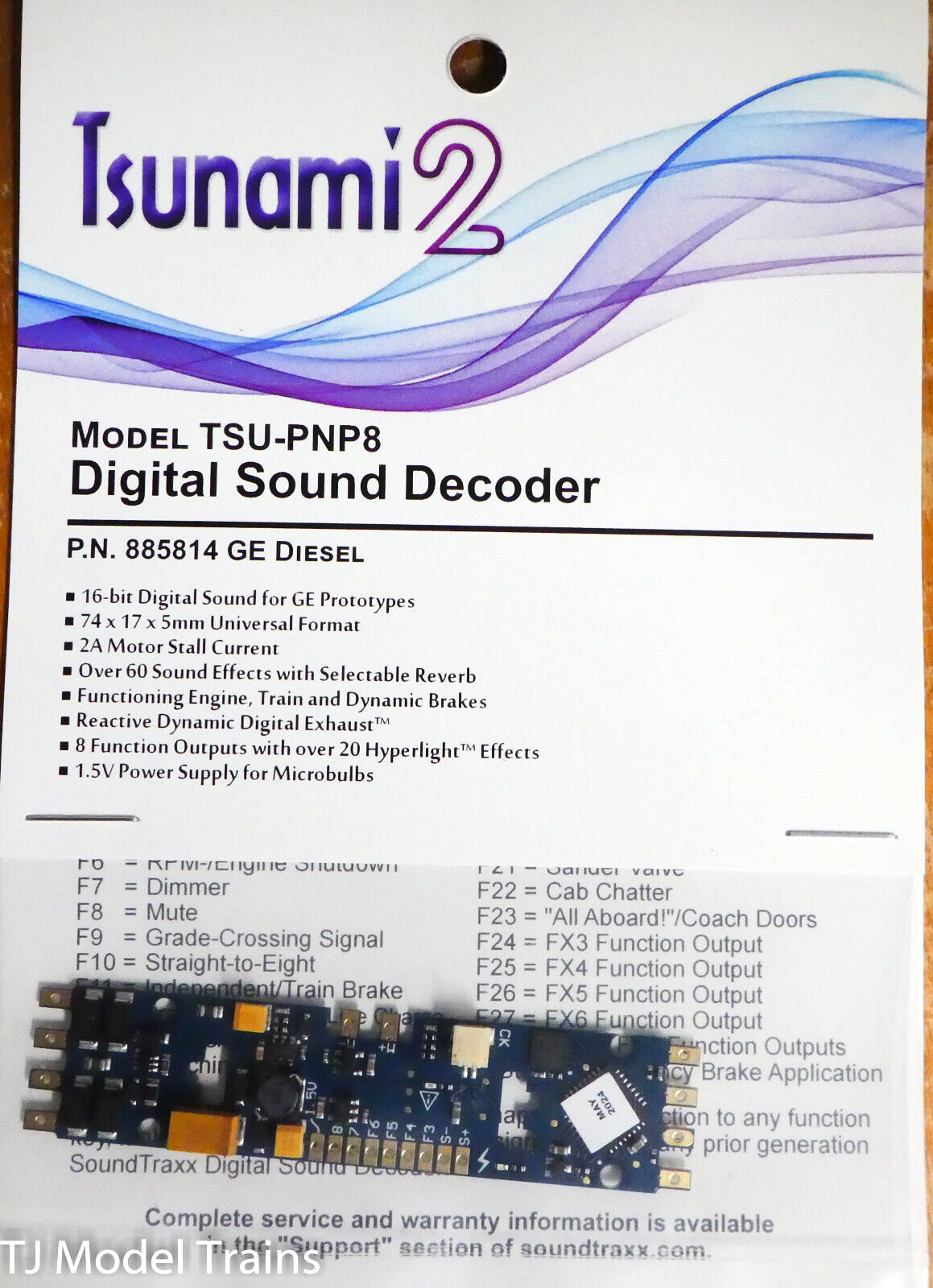 Tsunami 2 / Soundtraxx #885814 / 8-Function Sound and Control DCC Decoder
