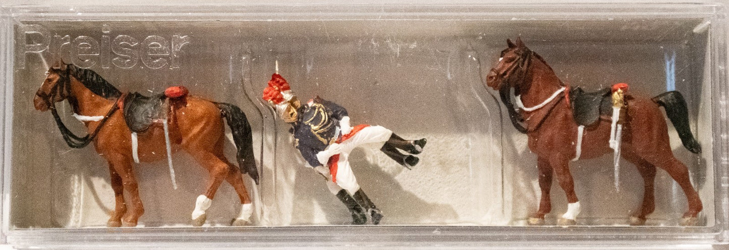 Preiser HO #10435 Police Mounted On Horseback -- Republican Guards