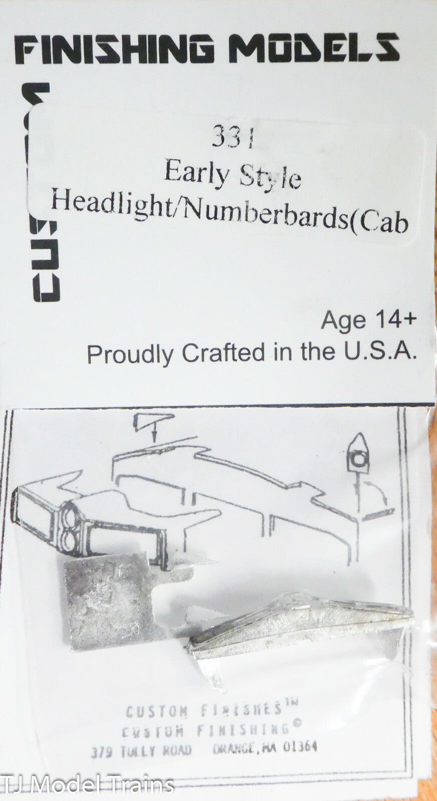 Custom Finishing Models HO #331 Early Style Headlight/Numberboards (White Metal)