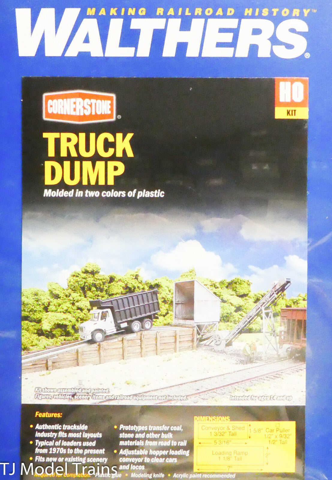 Walthers Cornerstone HO #933-4058 TRUCK DUMP MOLDED IN TWO COLORS OF PLASTIC