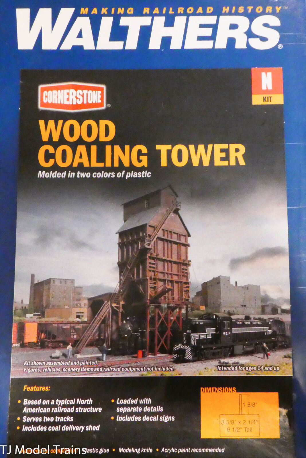 Walthers Cornerstone N #933-3823 Wood Coaling Tower (Kit) Plastic
