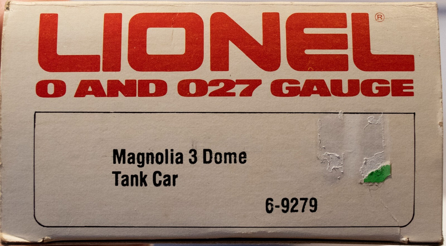 Lionel O Scale #6-9279 Magnolia 3 Dome Tank Car
