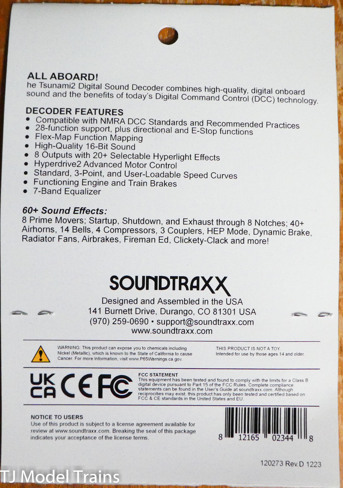 Tsunami 2 / Soundtraxx #885824 Digital Sound Decoder TSU-PNP8 / DCC