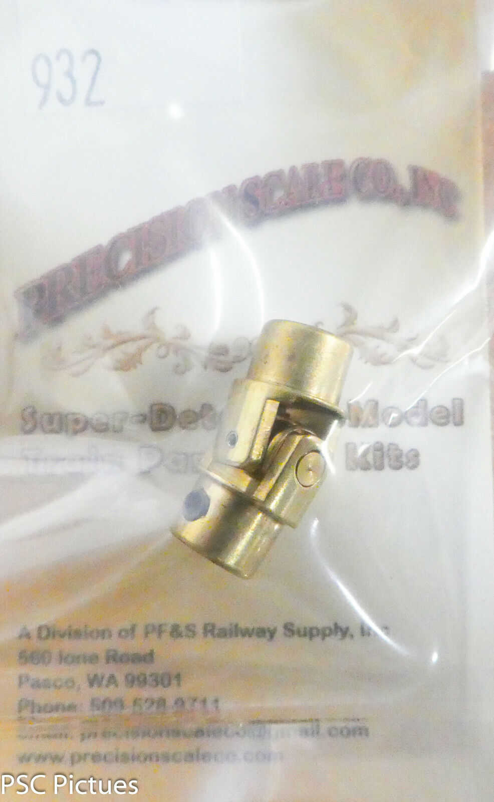 Precision Scale #932 Universal Joint, Machined Brass, (Brass)