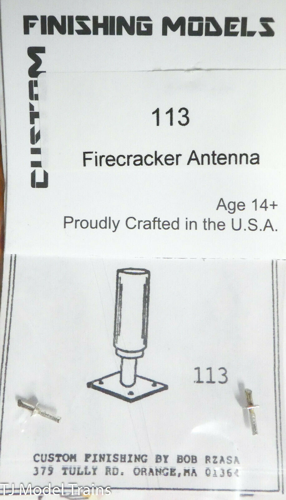 Custom Finishing Models HO #113 Firecracker Antenna (White Metal Parts)