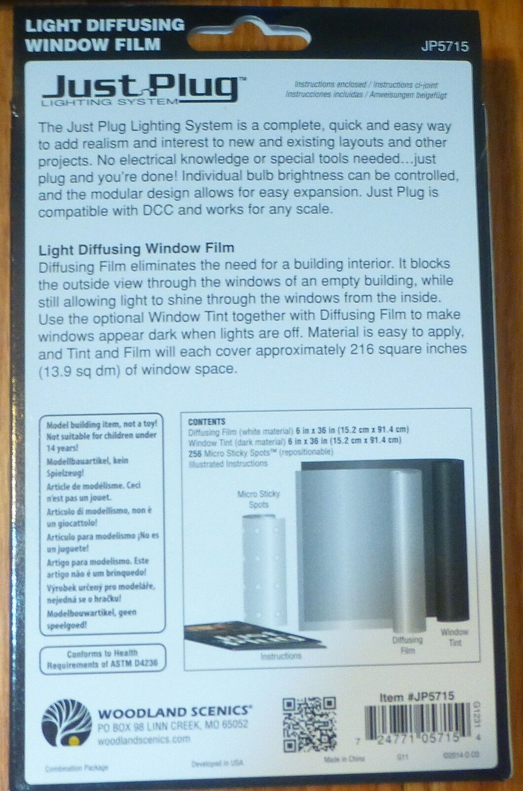 Woodland Scenics #JP5715 Light Diffusing Window Film (Just Plug Lighting System)