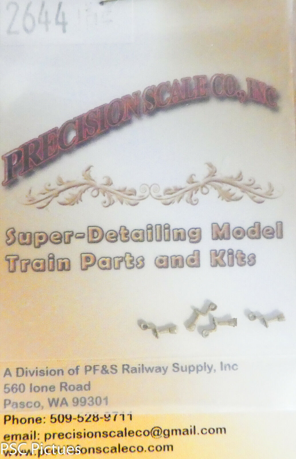 Precision Scale HO #2644 Coupler Lift Stanchions, Strap Iron Style (Brass)