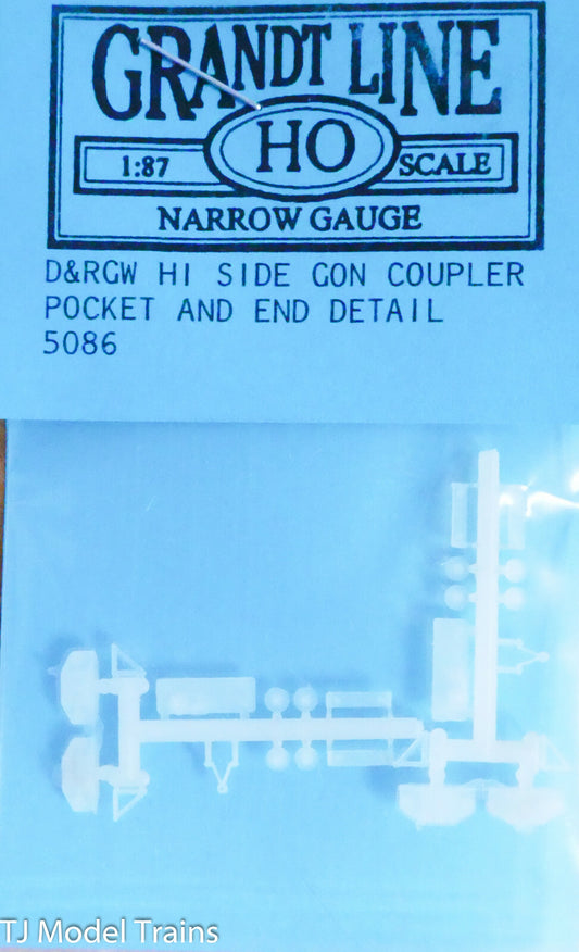 Grandt Line HO #5086 (Narrow Gauge)Coupler Pocket & End Details for DRGW High-Si