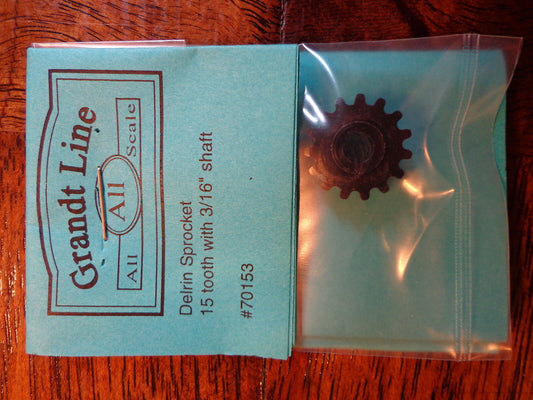 Grandt Line #70153 Delrin Sprocket 15 Tooth for: 3/16" Shaft