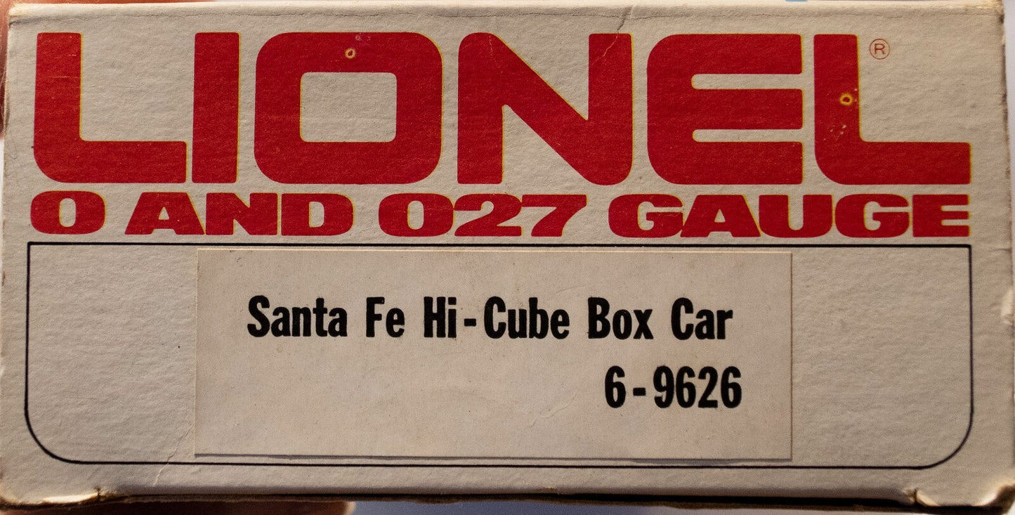 Lionel O Scale #6-9626 Santa FE Hi Cube Boxcar