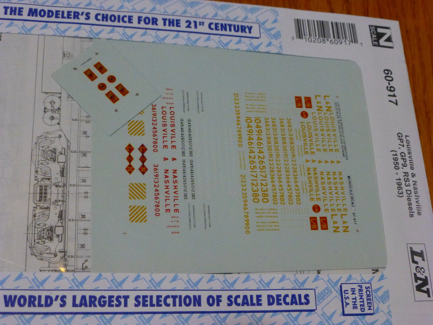 Microscale Decal N #60-917 Louisville & Nashville Diesels (1958-1962)-Diesel -