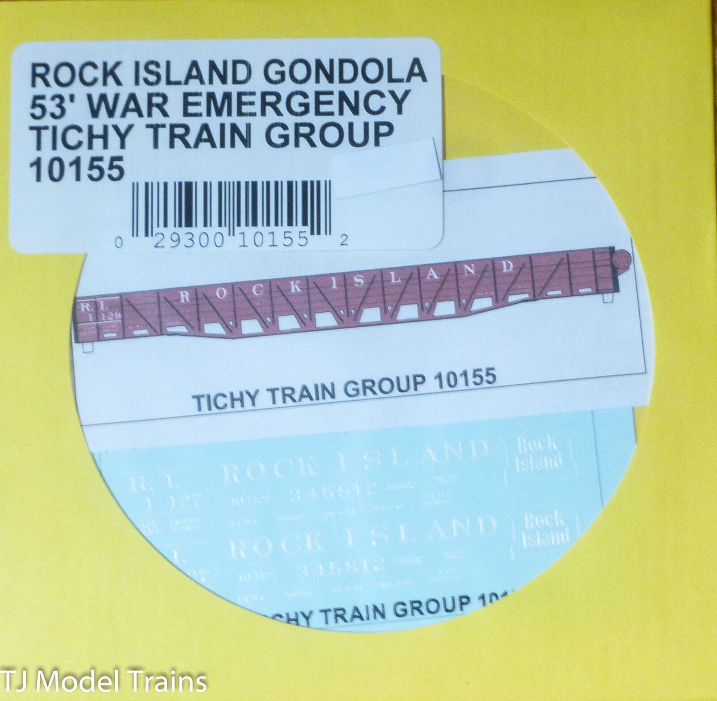 Tichy Train Group #10155 Decal for: Rock Island 53' War Emergency Gondola (6 Set