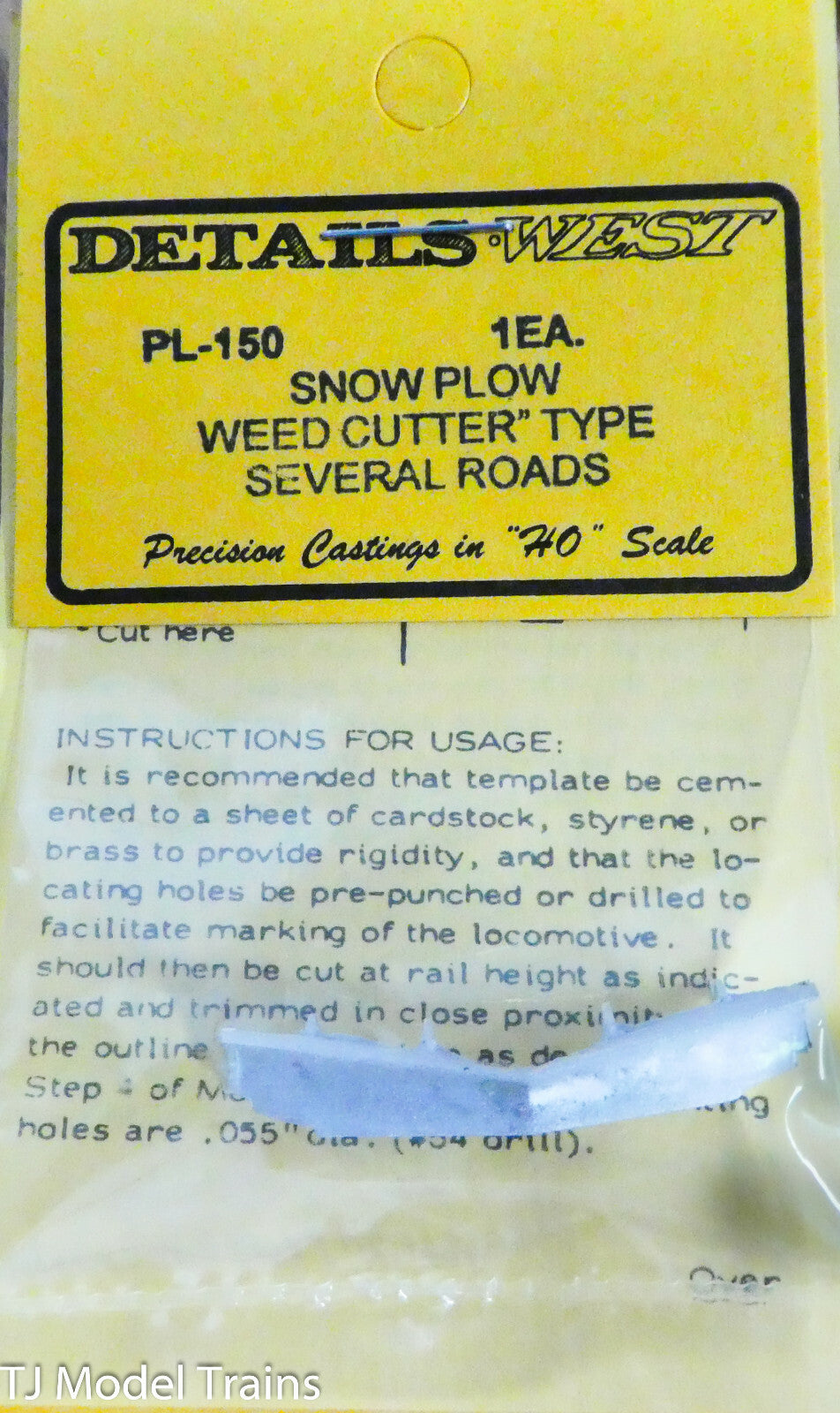 Details West HO #150 Snow Plow Weed Cutter Type Several Roads Use them (Cast)
