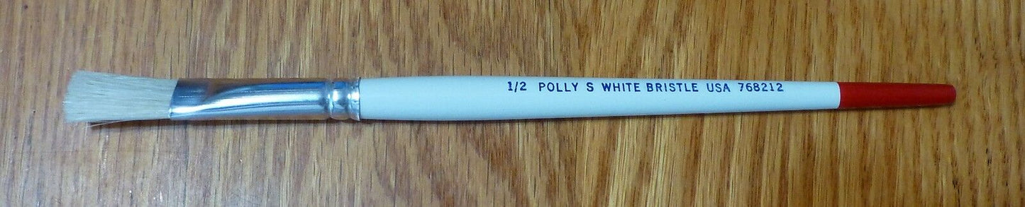 Floquil / Polly's Paint Brush #768212A White Bristle 1/2" (Whte w/Red End)