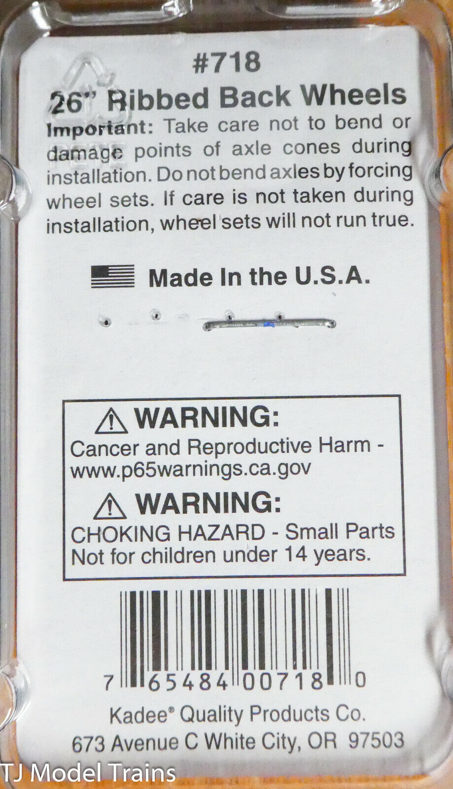 Kadee #718 ( HOn3 )26" Ribbed-Back Wheels -- pkg(8) We Combine Ship :)