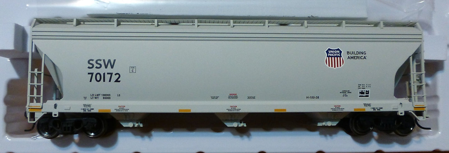 Atlas HO #20002859 UP ACF 4650 3-Bay Centerflow Cov'd Hopper Post-1971 Rd #70172