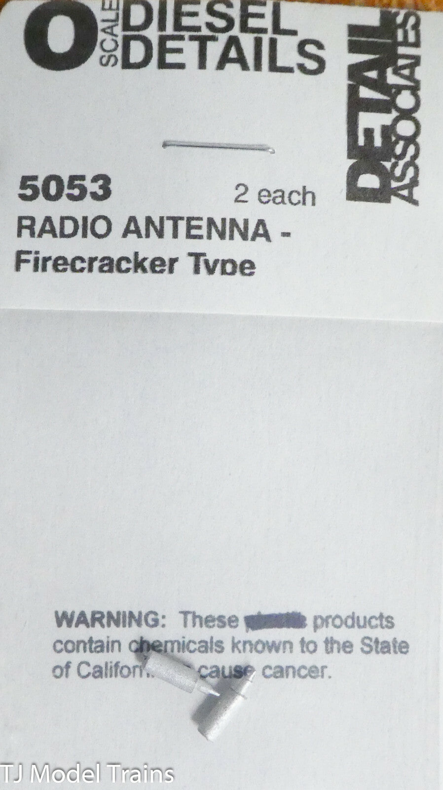 Detail Associates O #5053 Radio Antenna - Firecracker Type (White Metal)
