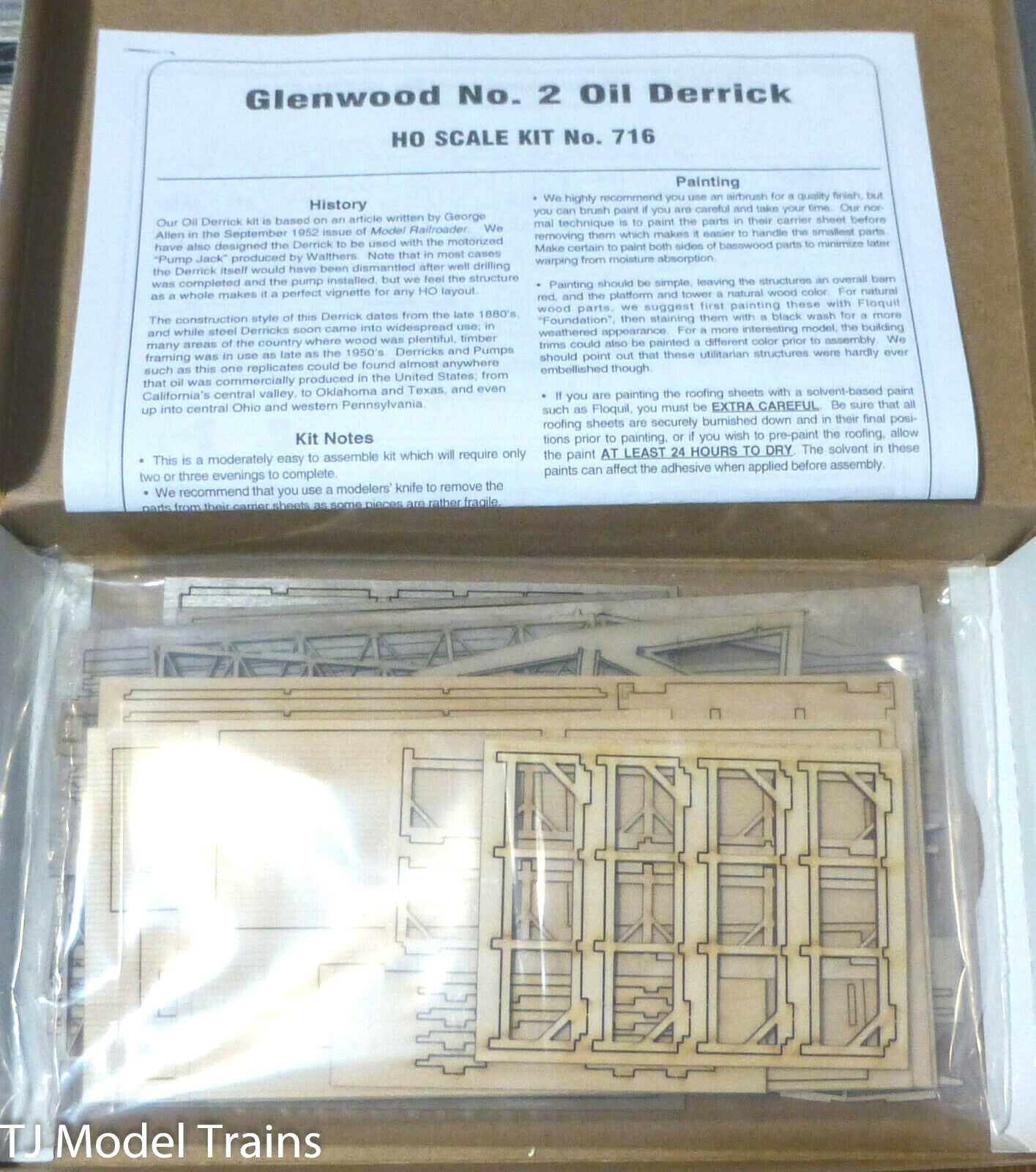 American Model Builders HO #716 Glenwood No.2 Oil Derrick (NEW) Laser Cut