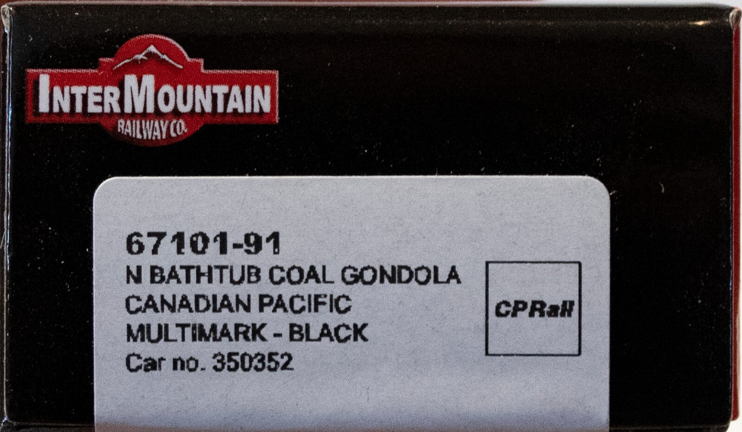 InterMountian N #67101-91 Bathtub Coal Gondola - Ready to Run -- Canadian Pacif